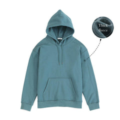 Hooded Hoodies Men Thick 360g Fabric Solid Basic Sweatshirts Jogger Texture Pullovers