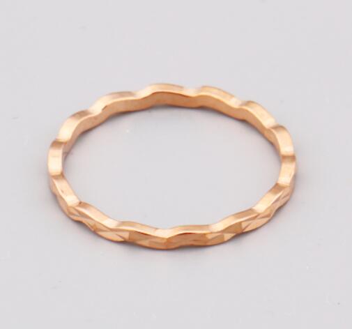 Finger Rings Rose Gold Simple Thin Line Curve Wave Wild Smooth