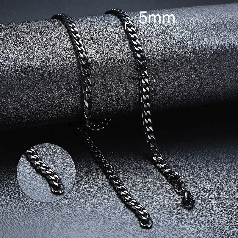 Cuban Chain Necklace Basic Punk Stainless Steel Curb Link Chain Chokers