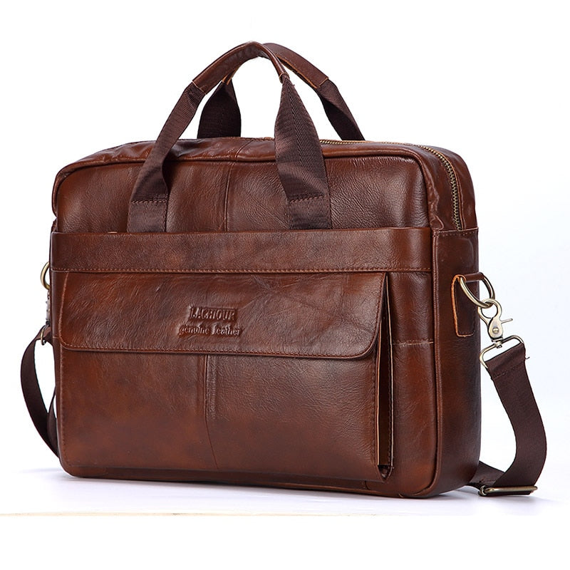 Men Genuine Leather Handbags Casual Leather Laptop Bags Male Business