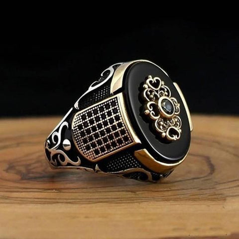 Retro Handmade Turkish Ring For Men Vintage