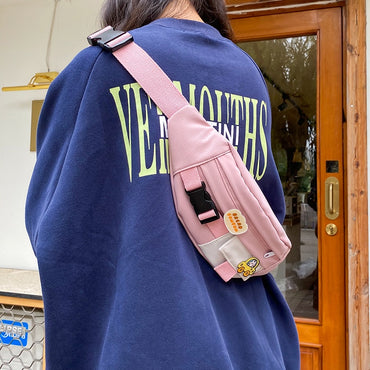 Waist Bags For Women Canvas Leisure Solid Color Fanny Pack