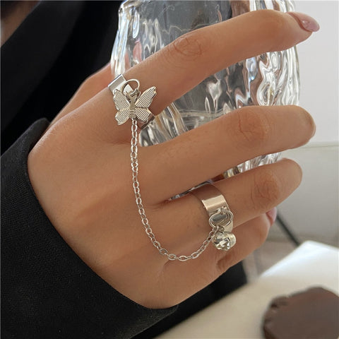 Antique Silver Color Vintage Bohemia Rings Set