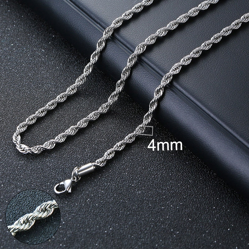 Cuban Chain Necklace Basic Punk Stainless Steel Curb Link Chain Chokers