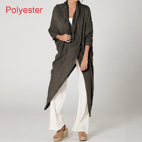Women Tops Vintage Solid Blouses Fashion Long Shirts Casual