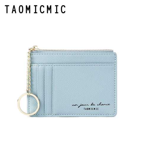 Women Wallets Zipper PU Leather Coin Purse Mini Key Chain Small Wallet