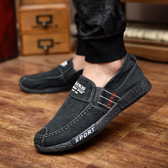 Slip on Men Casual Shoes Rubber Solid Mens Canvas Shoes
