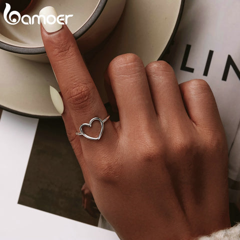 Simple Minimalist Heart Finger Rings Statement Jewelry
