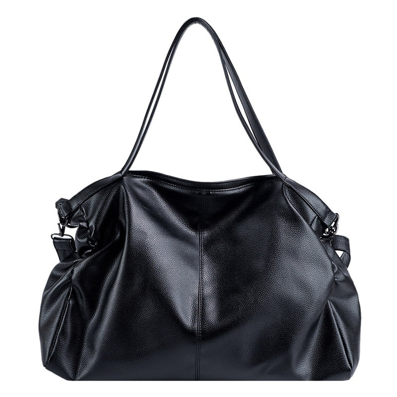 Big Black Shoulder Bags for Women Large Hobo Shopper Bag Solid Color