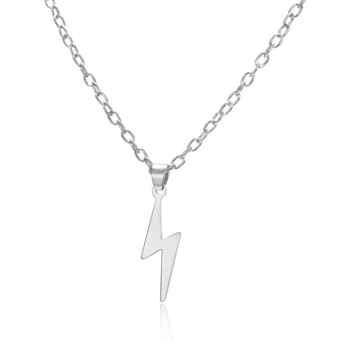 Stainless Steel Necklace For Men Long Chain Small Lightning Pendant