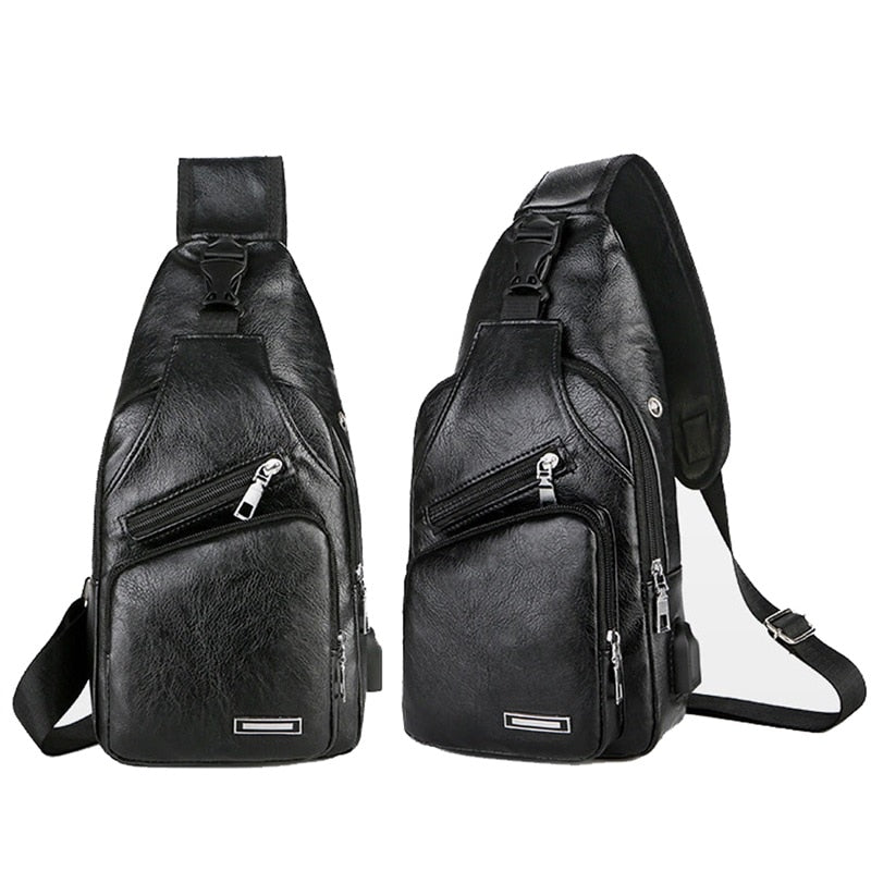 Men Crossbody Bags Men USB Chest Bag Designer Messenger