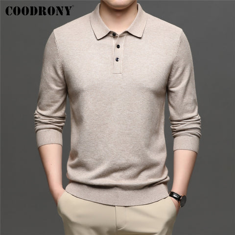 Knitwear Jerseys Pure Color Turn-down Collar Sweater Pullover Men Clothing