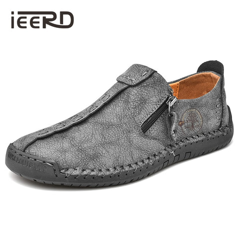 Comfortable Leather Casual Slip On Men Loafers Split Leather Shoes