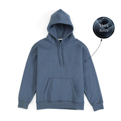Hooded Hoodies Men Thick 360g Fabric Solid Basic Sweatshirts Jogger Texture Pullovers