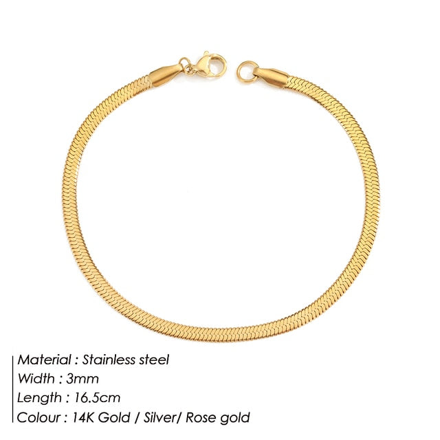 Stainless Steel Snake Chain Bracelet For Women