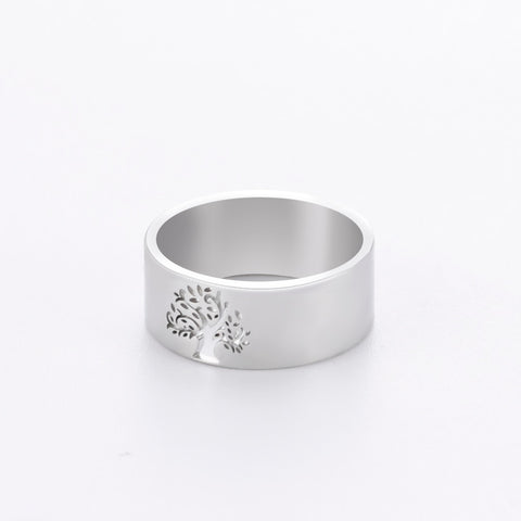 Hollow Stainless Steel Ring for Women Men Viking Tree of Life Finger Rings