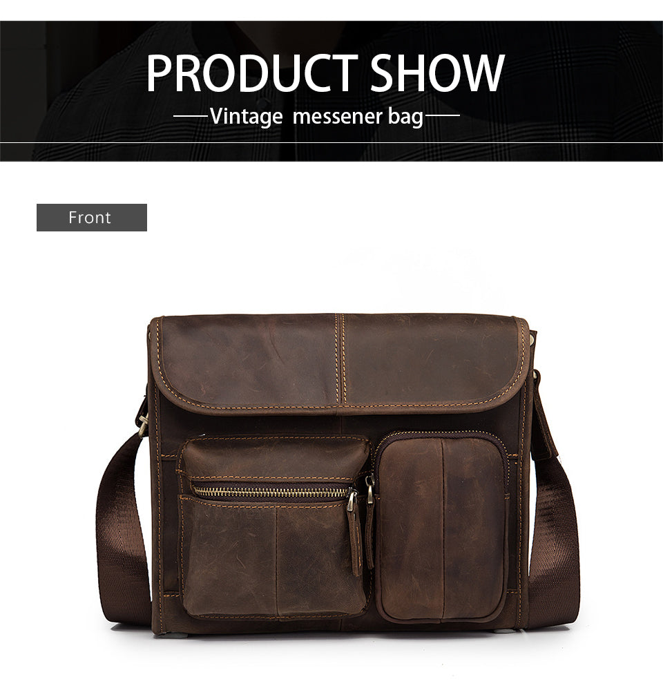 Original Leather Male Designer Casual Messenger Crossbody bag