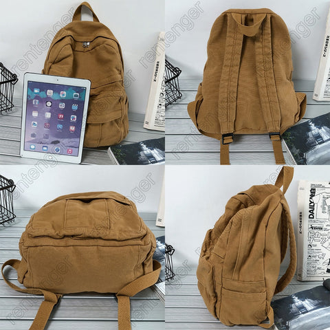 Fabric School Bag New Fashion College Student Vintage Backpack Canvas