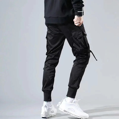 Harem Joggers Men Cargo Pants Streetwear Hip Hop Casual Pockets