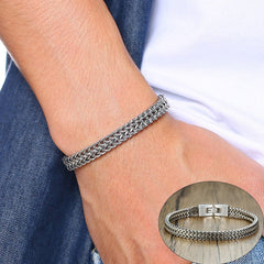 Vintage Oxidized Cool Double Curb Chain Bracelets