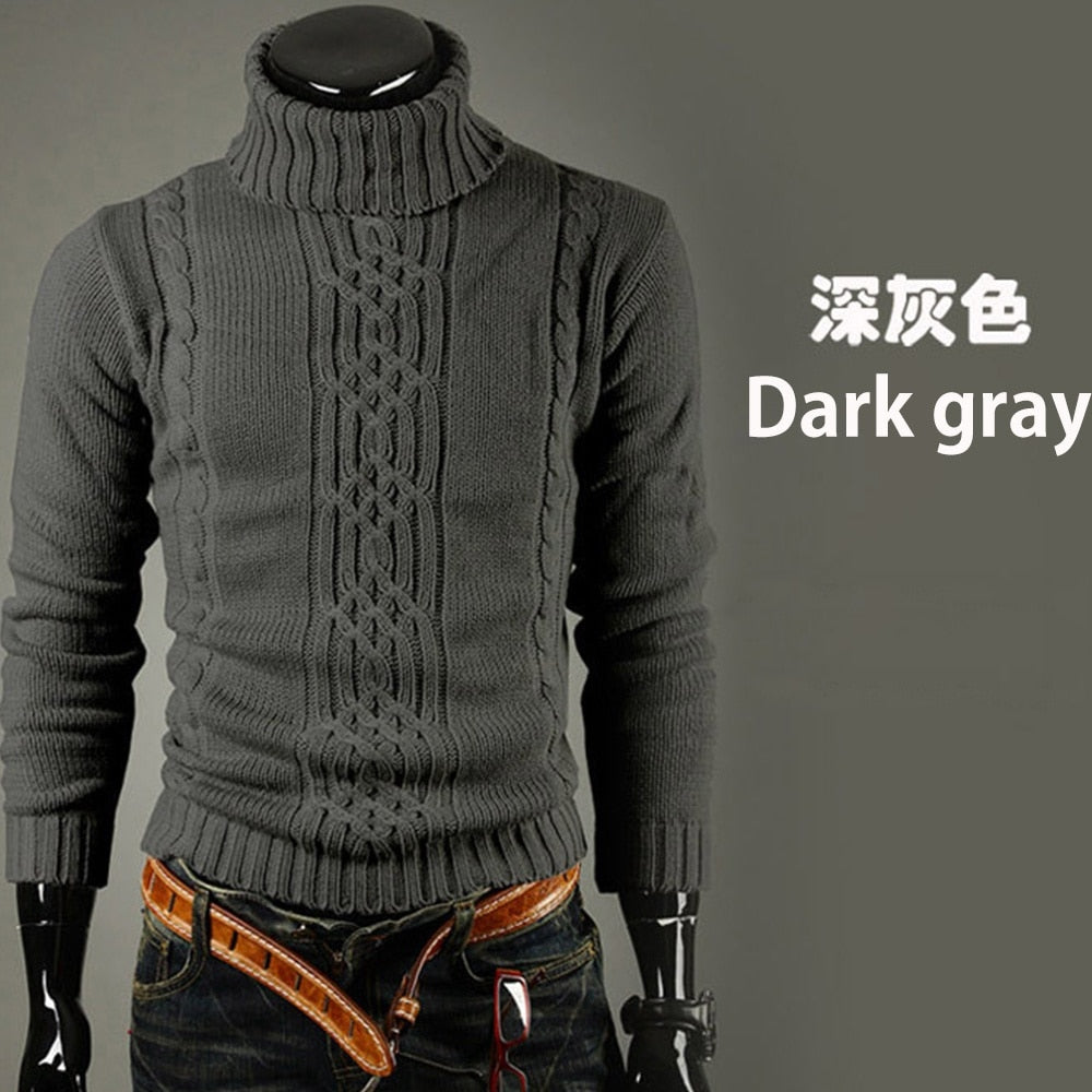 Warm Turtleneck Sweater Men  Pull Homme Casual Pullover