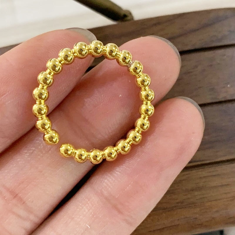 Charming Irregular Chain Geometric Rings Gold Open Rings