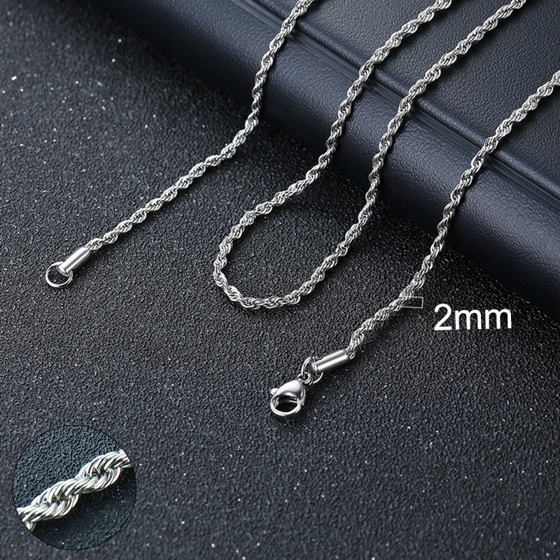 Cuban Chain Necklace Basic Punk Stainless Steel Curb Link Chain Chokers