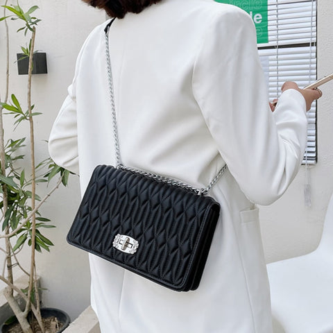 Leather Handbag Luxury Brand Chain Handle Shoulder Messenger Bags