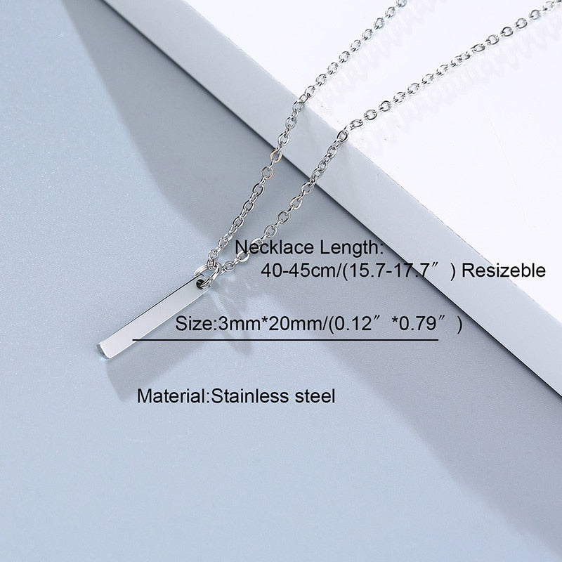 Simple Casual Necklaces Stainless Steel Feather Geometric Bar