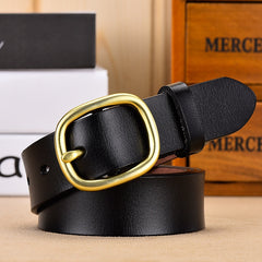 Women‘s Belt Genuine Leather Belts For Female Gold Pin Buckle Strap