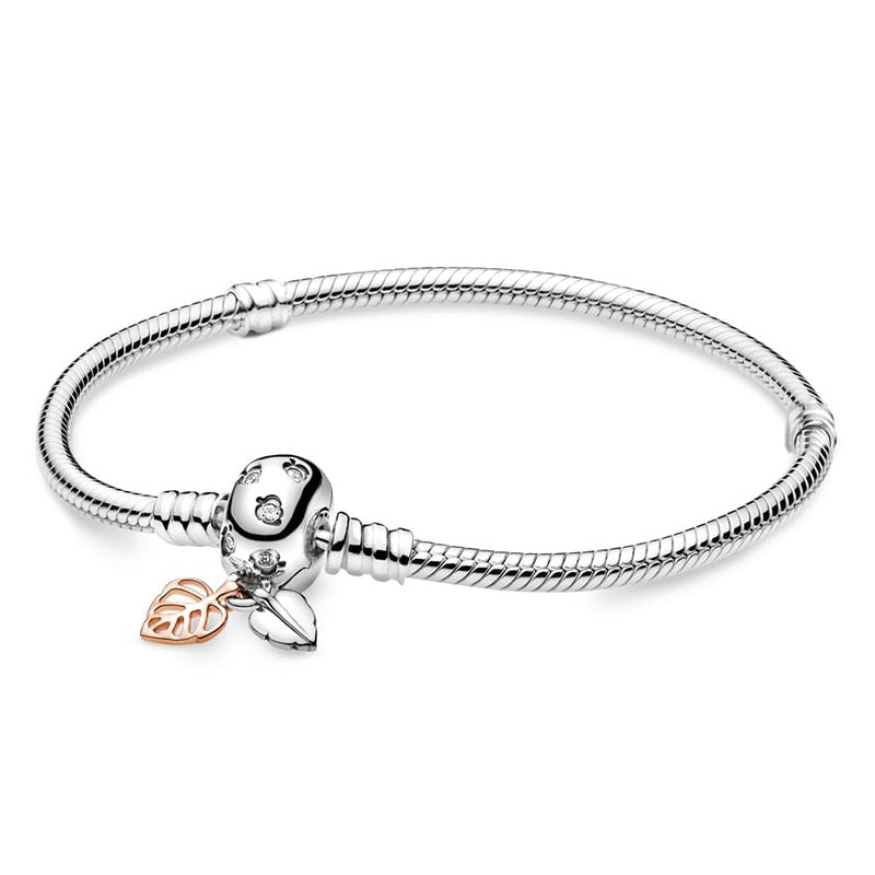 Silver Plated Cute Owl Snake Chain Charm Bracelet