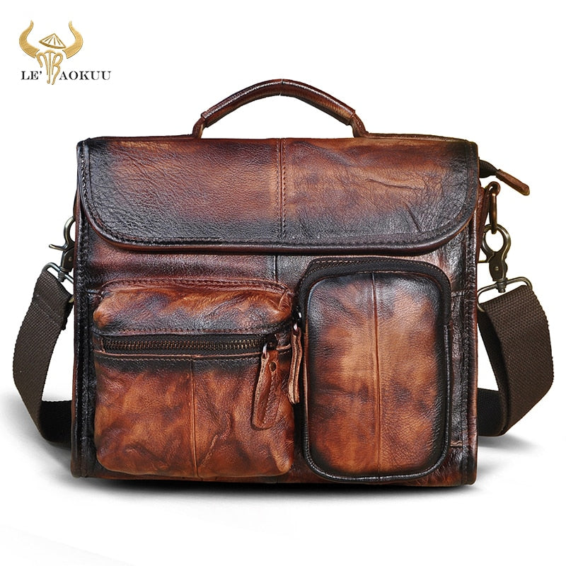 Original Leather Male Designer Casual Messenger Crossbody bag