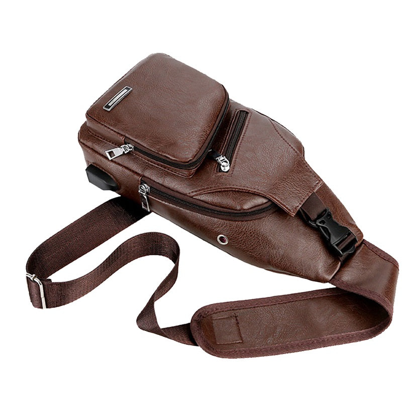 Men Crossbody Bags Men USB Chest Bag Designer Messenger