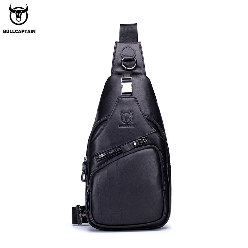 Leather Chest Bag Men Casual Messenger Bag Fashion