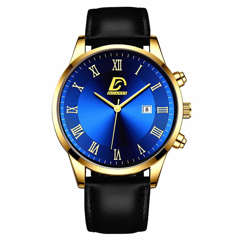 Fashion Mens Gold Stainless Steel Watches Minimalist Quartz Wrist