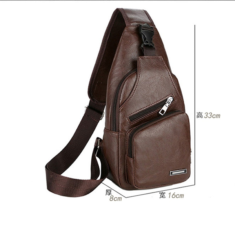 Men Crossbody Bags Men USB Chest Bag Designer Messenger