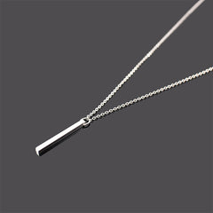 Rectangle Pendant Necklace Men Trendy Simple Stainless Steel