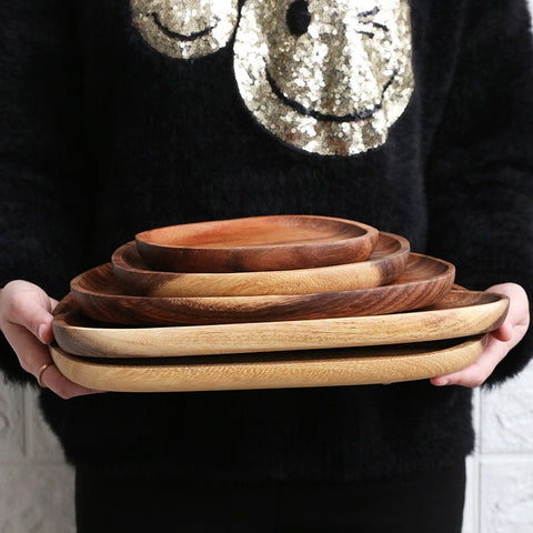 Whole Wood Lovesickness Wood with Irregular Oval Solid Wood Pan