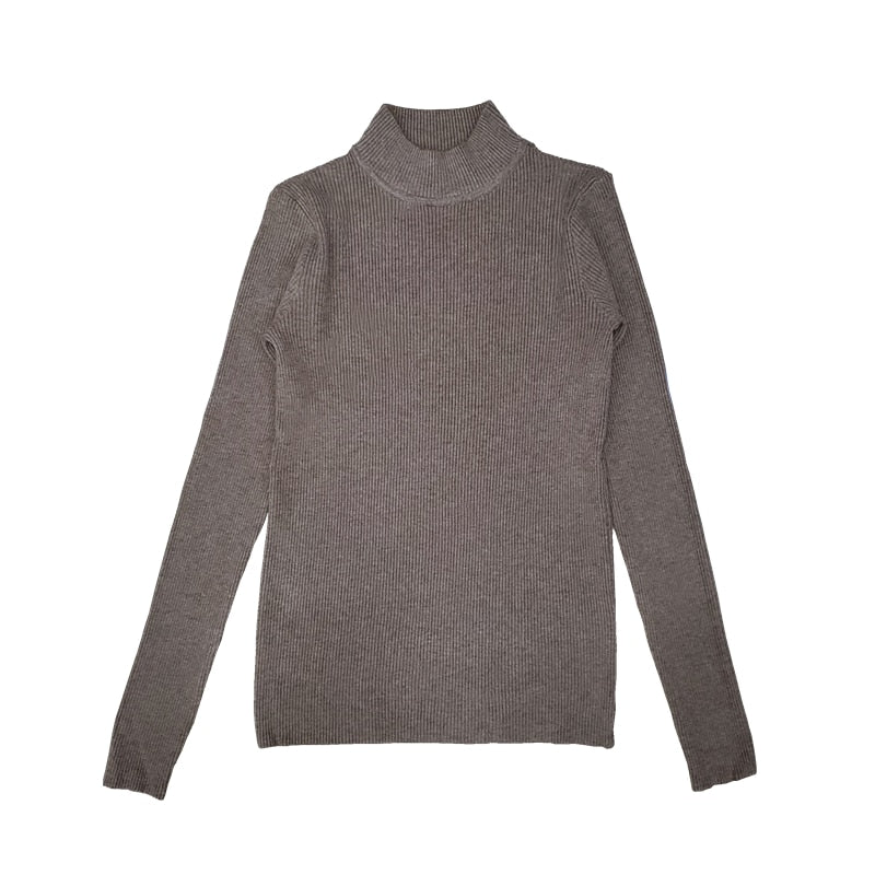 Top Pull Femme Turtleneck Pullovers Sweaters Long Sleeve Slim Oversize