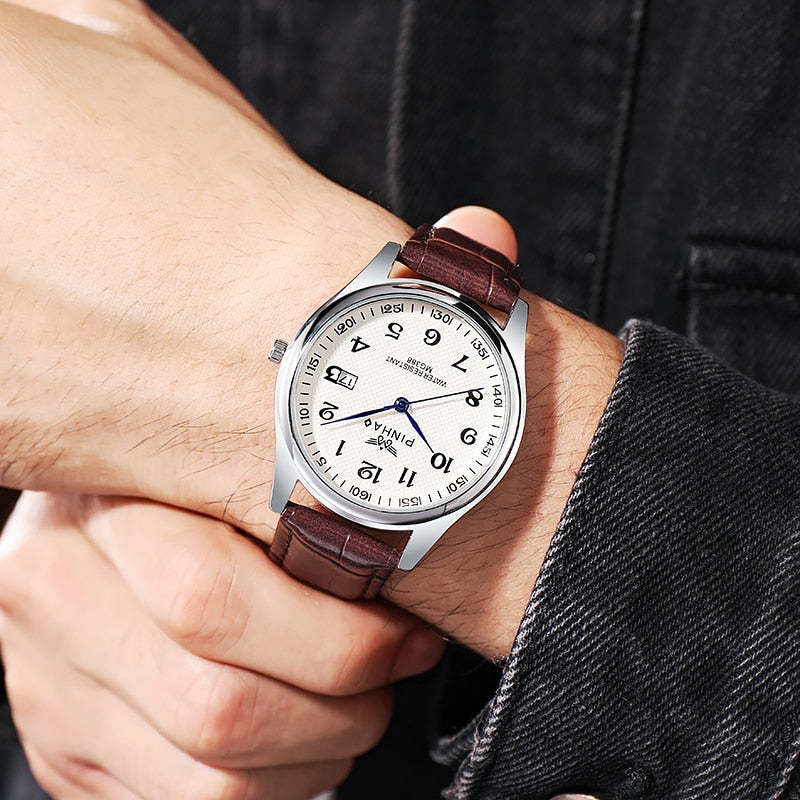 Casual Fashion Leather Strap Men Watches Montre de luxe homme