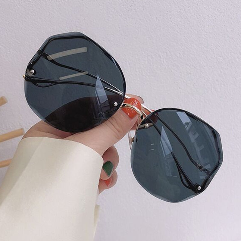 Irregular Round Sunglasses Women Brand Designer Gradient Fashion Sun Glasses