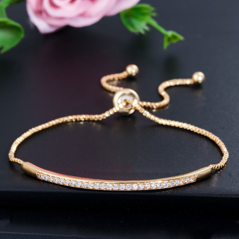 Simple Design Stainless Steel Pull-out Adjustable Bracelet