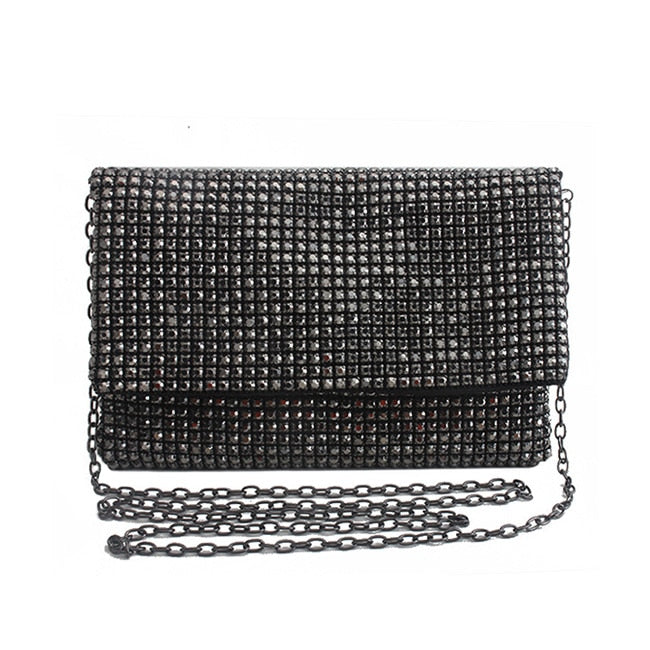 Bling Rhinestone Evening Clutch Bag Korean Diamond Chain Cover Dinner