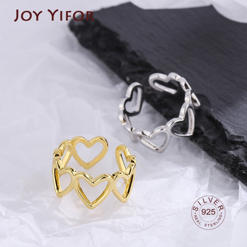 Charming Irregular Chain Geometric Rings Gold Open Rings