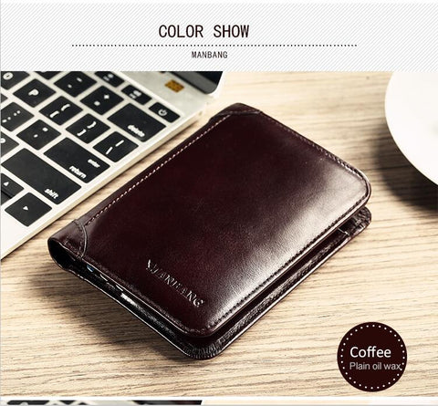 Male Genuine Leather Wallets Men Wallet Credit Business Card Holders