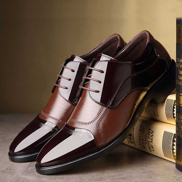 Business Oxford Shoes Men Breathable Leather Shoes Rubber Formal Dress Shoes