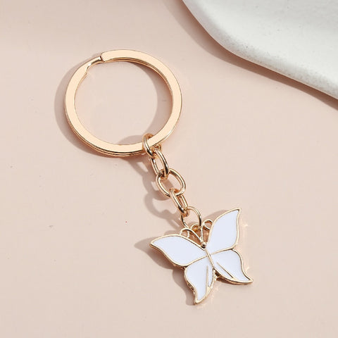 Colorful Enamel Butterfly Keychain Insects Car Key