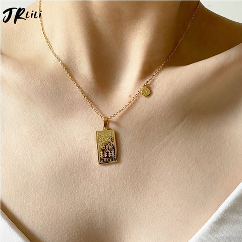 Vintage Zodiac Necklace For Women Gold Stainless Steel Constellation Aquarius Pisces Leo Chain Choker Necklace Goth Jewelry Gift