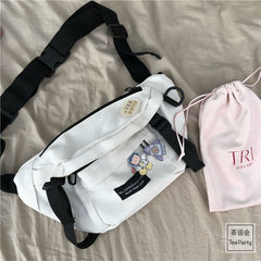 Waist Packs Unisex Large Capacity Harajuku Cross-body Canvas Bag