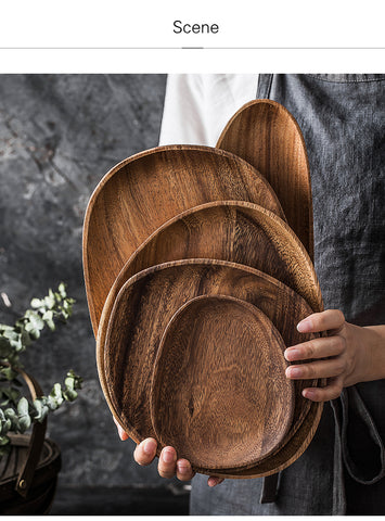 Whole Wood Lovesickness Wood with Irregular Oval Solid Wood Pan